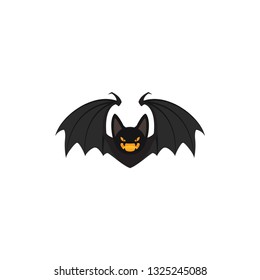 scary bat cartoon vector on a white background
