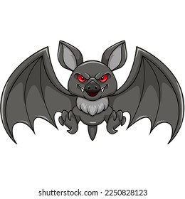 Scary bat flying mascot character