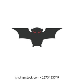 Scary bat silhouette vector on a white background