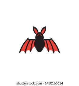 scary bat vector on a white background