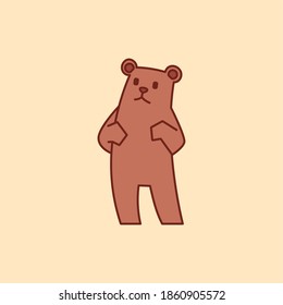 Scary bear character concept vector illustration. Flat icon of animal good for web and mobile apps design