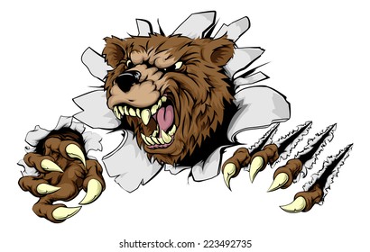 Premium Vector | Angry cartoon grizzly bear