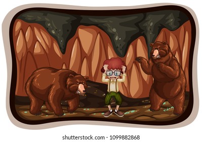 Scary Bears in the Cave illustration