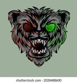 
The scary beast monster illustration is good for modern t-shirt screen printing in vector format.