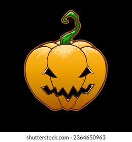 Icono de vector de pájaro asustado con sensaciones de hallowen