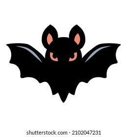 Scary black bat cartoon flying