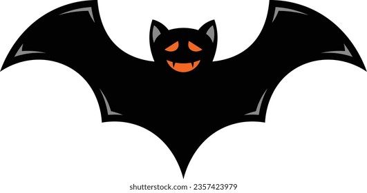 gruselige schwarze Fledermaus-Vektorsymbol