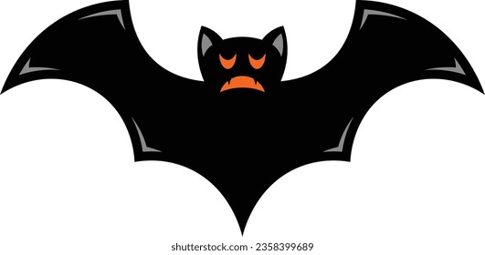 gruselige schwarze Fledermaus-Vektorsymbol