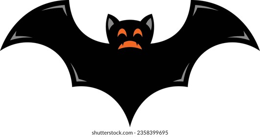 scary black bat vector icon