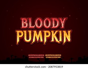 Scary Bloody Pumpkin Horror Text Effect