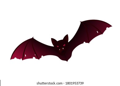 scary bloody vampire bat cartoon illustration - Halloween concept