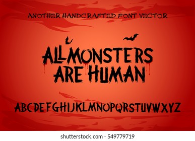 Scary Brush Alphabet Font With Horror & Thriller Halloween
