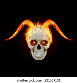 Scary Skull On Fire Demon Flaming Stock Vector Royalty Free Shutterstock