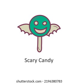 Scary Candy vector filled outline Icon Design illustration. Halloween Symbol on White background EPS 10 File
