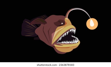 Scary and captivating underwater predator fish illustrations