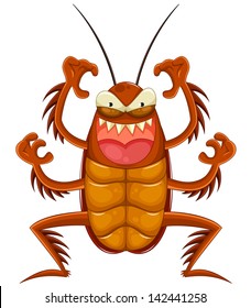 scary cartoon cockroach