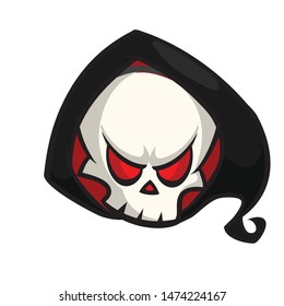 Scary cartoon grim reaper avatar. Skull avatar or logo