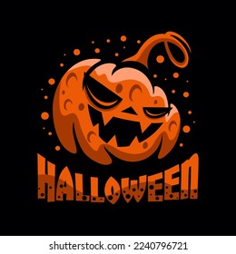 Caricatura aterradora Logo de Jack o lantern