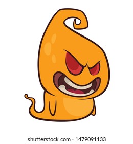 Scary cartoon little ghost . Halloween illustration