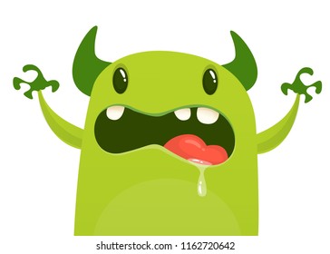 Scary cartoon monster character. Vector illustration