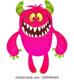 Scary cartoon monster design. Halloween illustration of funny alien. Vector isolated