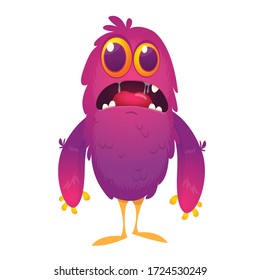 Scary cartoon monster face expression. Vector monster avatar