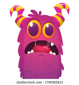 Scary Cartoon Monster Face Expression Vector Stock Vector (Royalty Free ...