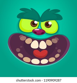 Scary Cartoon Monster Face Yelling Vector Stock Vector (Royalty Free