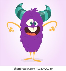 Scary cartoon monster. Vector Halloween illustration