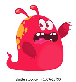 Scary cartoon monster. Vector Halloween illustration