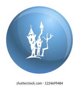 Scary castle icon. Simple illustration of scary castle vector icon for web design isolated on white background