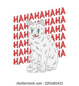 scary cat clown vector illustration