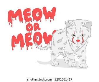 scary cat clown vector illustration