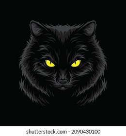 Scary cat face illustration vector