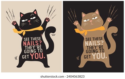 Scary Cat! - Funny Cat, Cat Lover, Vector Illustration