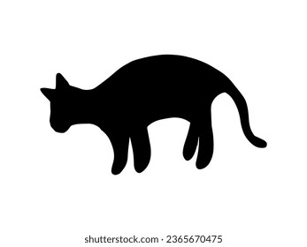 Scary Cat Halloween Silhouette Illustration