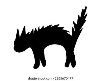 Scary Cat Halloween Silhouette Illustration