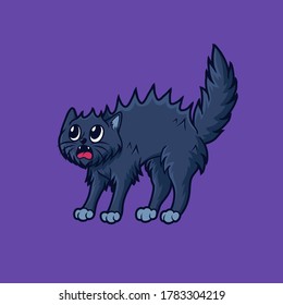 Scary cat halloween vector illustration