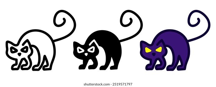 Scary cat icon. Halloween pet symbol.