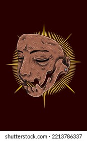 Scary child mask vector illustration