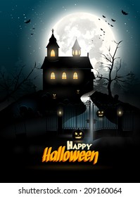 Scary church in the woods - Halloween flyer