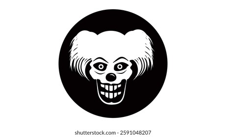 Scary Clown, black isolated silhouette