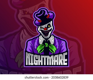 scary clown character vector design illustration, suitable for modern illustration concept for team printing, badge, emblem, t-shirt etc.