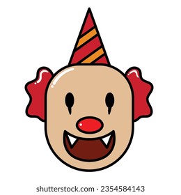 Scary clown. evil clown halloween .Vector illustration