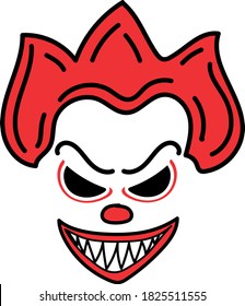 Scary Clown Face Halloween Scary Face Stock Vector (Royalty Free ...