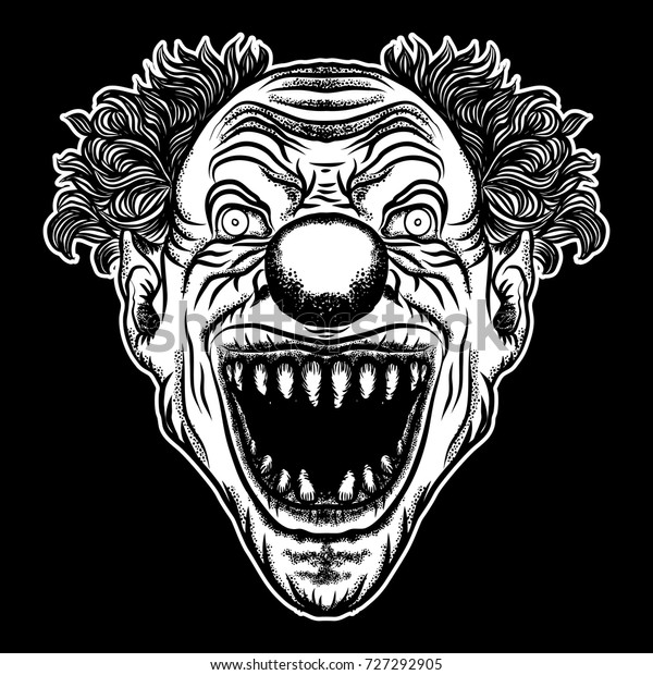 Scary Clown Head Concept Circus Horror Stock Vector (royalty Free 