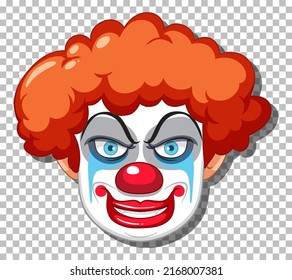 Scary Clown Head On Grid Background Stock Vector (Royalty Free ...