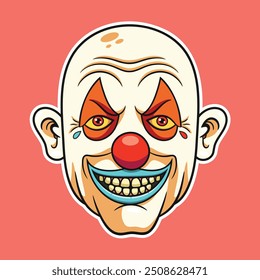 Scary clown head vector illustration