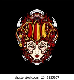 scary clown illustration for t shirt design