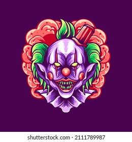 Scary Clown Illustration for your business or merchandise